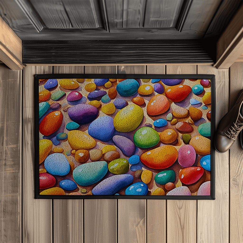 Fußmatte mit Gummirand - Rainbow Pebbles