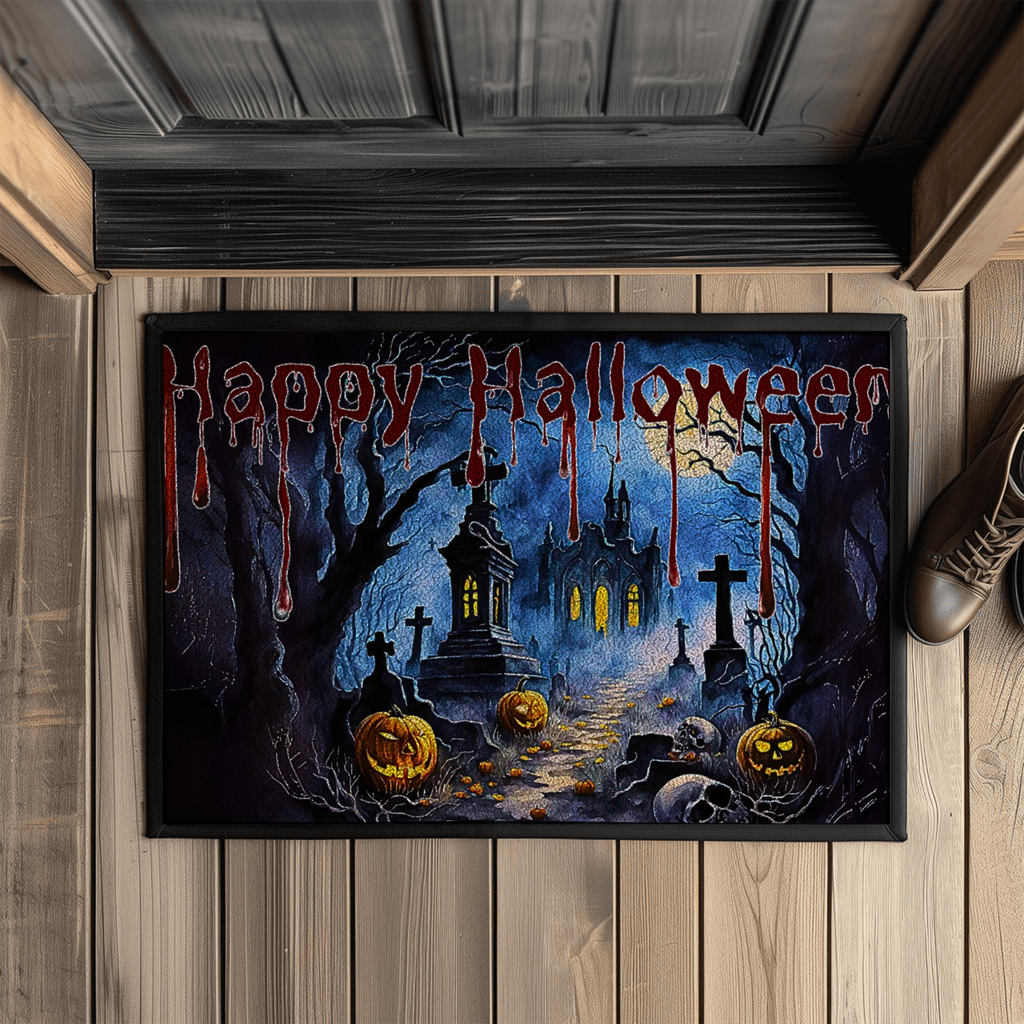 Fußmatte mit Gummirand - Happy Halloween