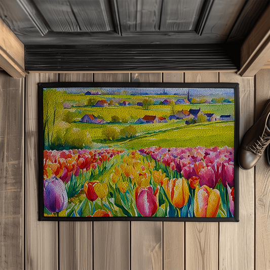 Fußmatte mit Gummirand - Tulpen im Frühling