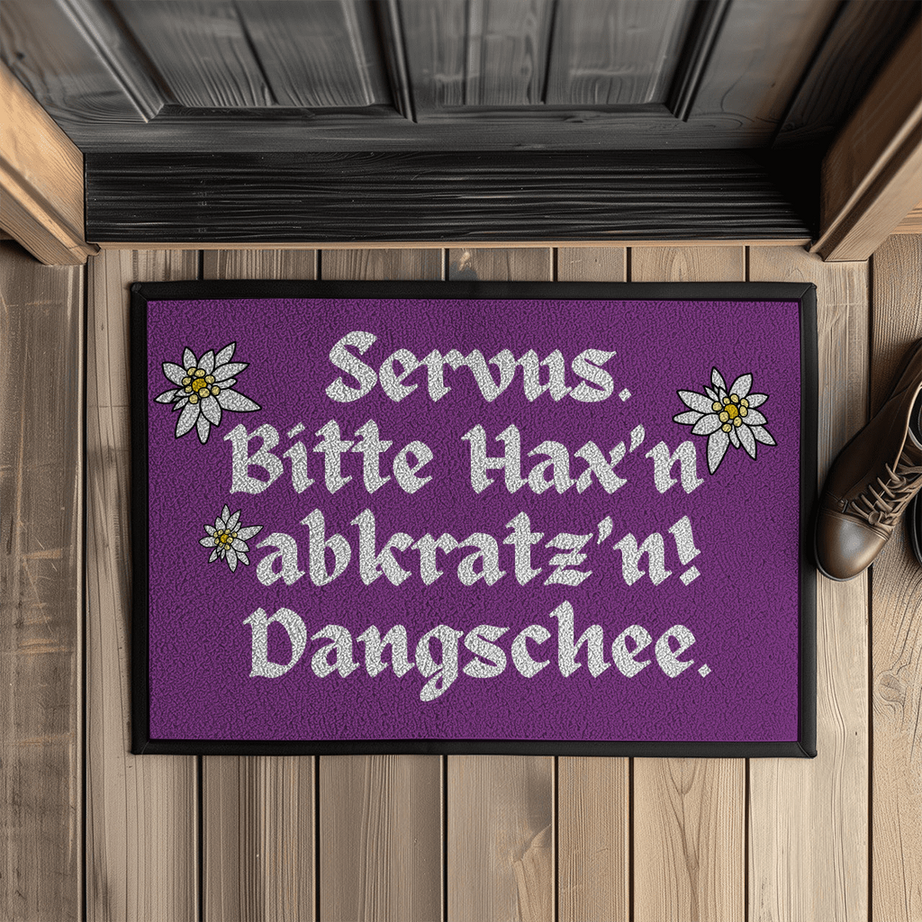 Fußmatte mit Gummirand - Haxn abkratzn
